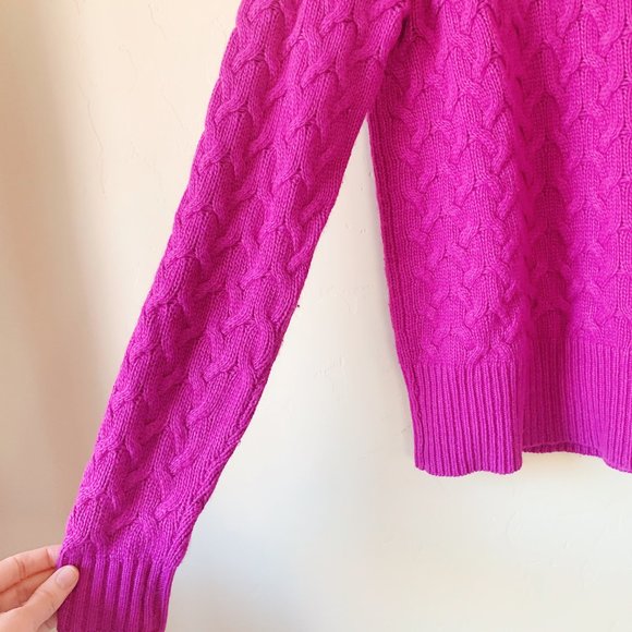 j.crew honeycomb sweater magenta, small - Picture 6 of 10